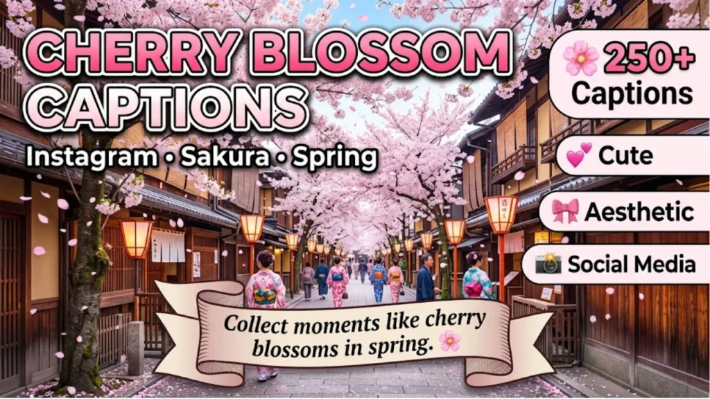 Cherry Blossom Captions for Japan (Tokyo, Kyoto & Beyond)