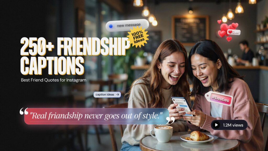 Short & Cute Friendship Captions for Instagram