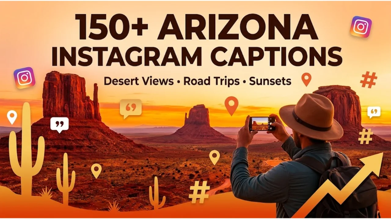 150+ Best Arizona Instagram Captions for Desert Views, Road Trips & Sunset Photos