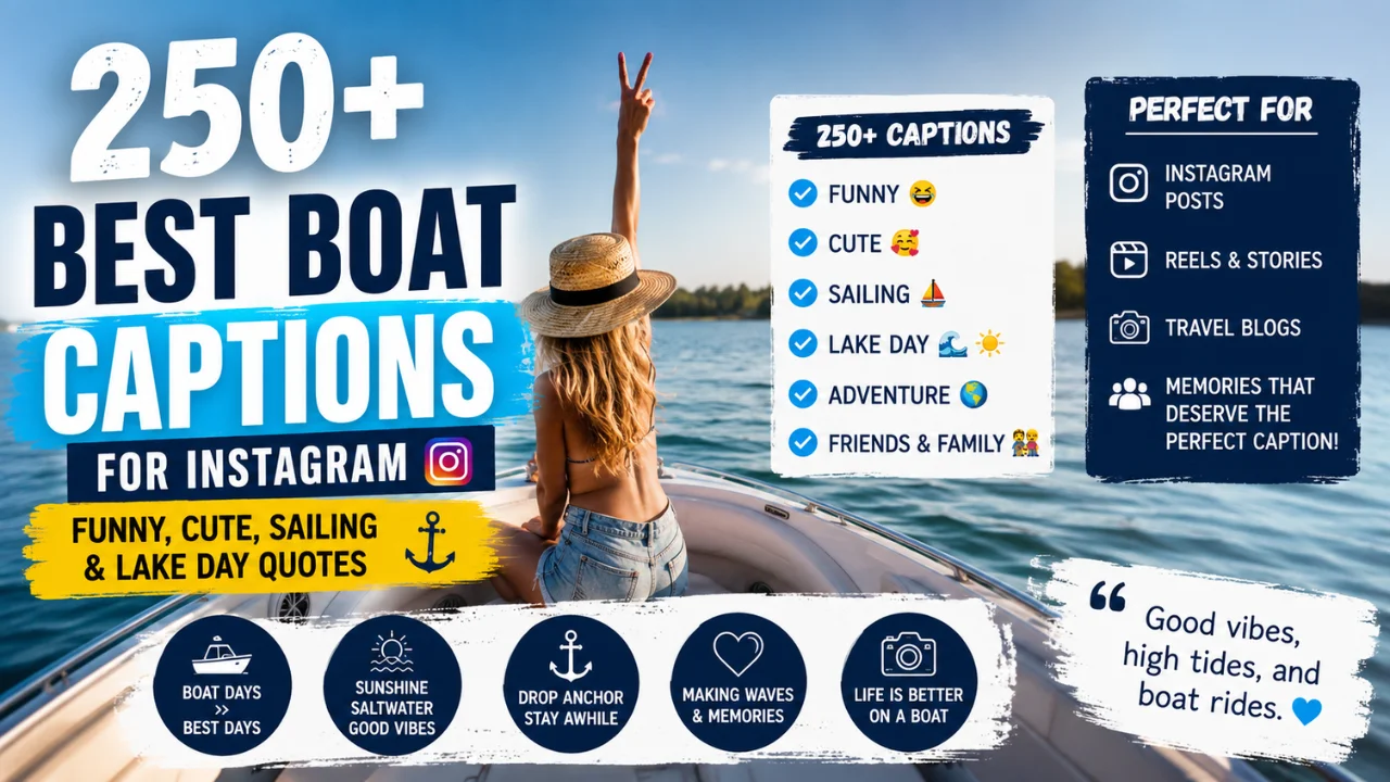 250+ Best Boat Captions for Instagram: Funny, Cute, Sailing & Lake Day Quotes