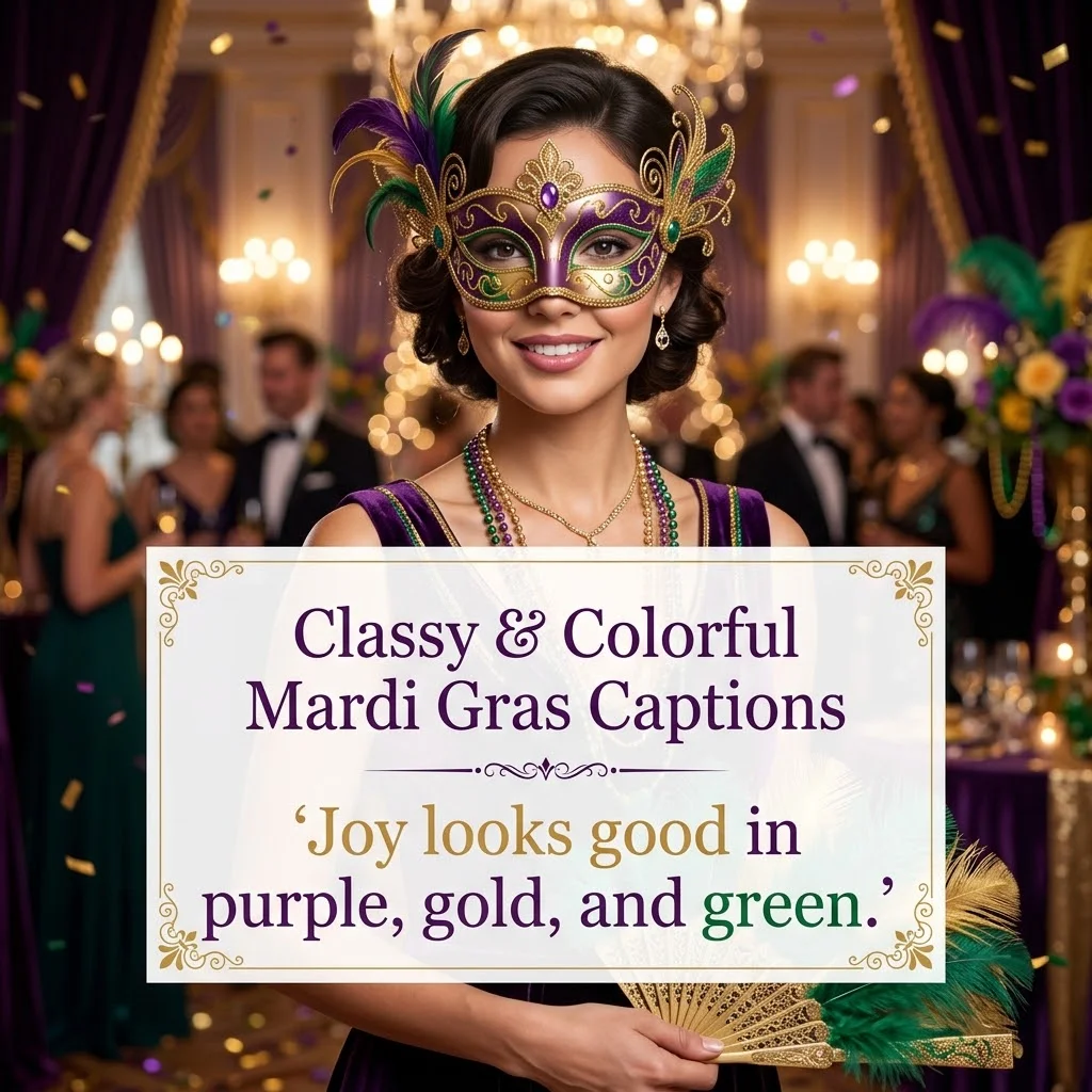 Classy, Cute & Colorful Mardi Gras Captions