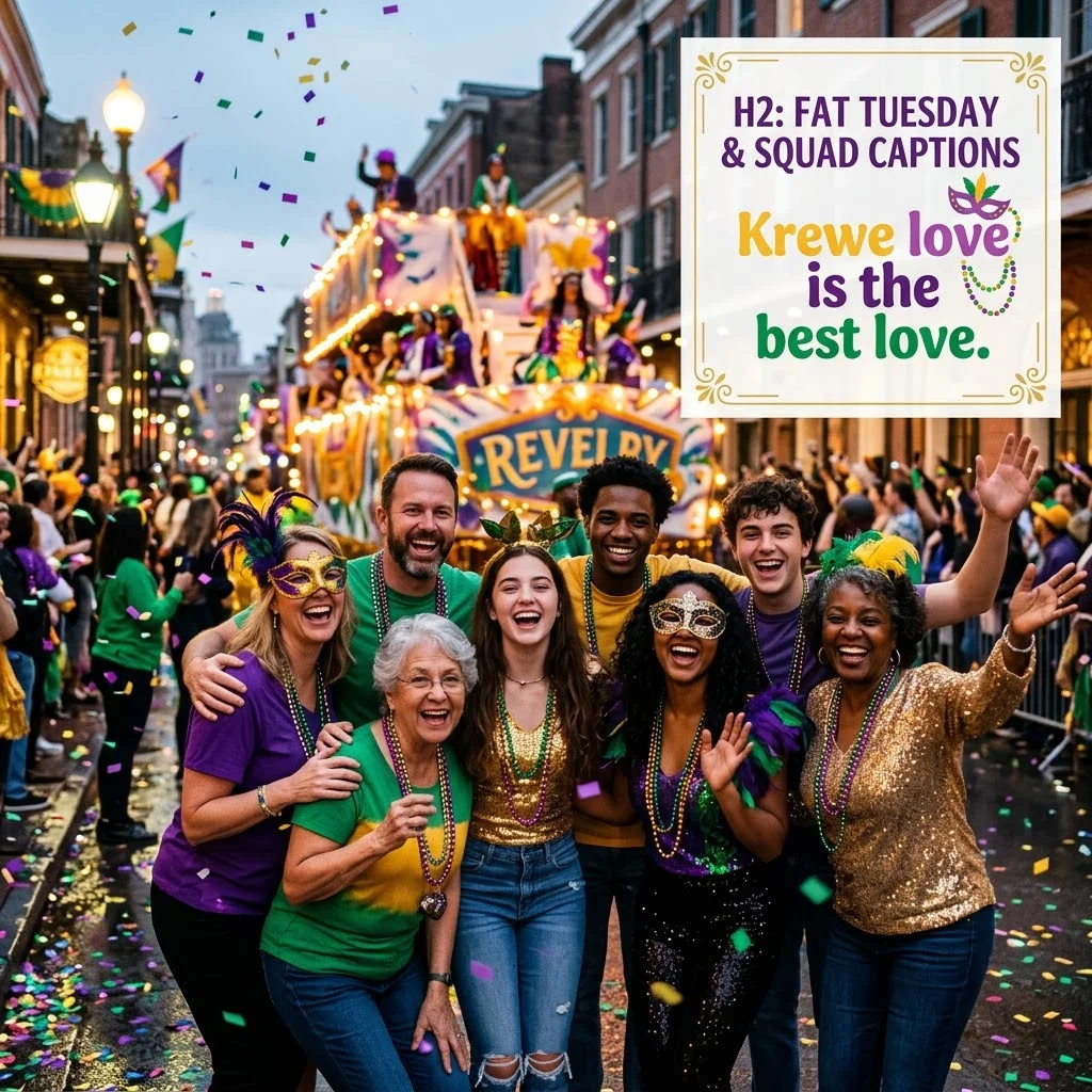 Short & Funny Mardi Gras Captions for Instagram